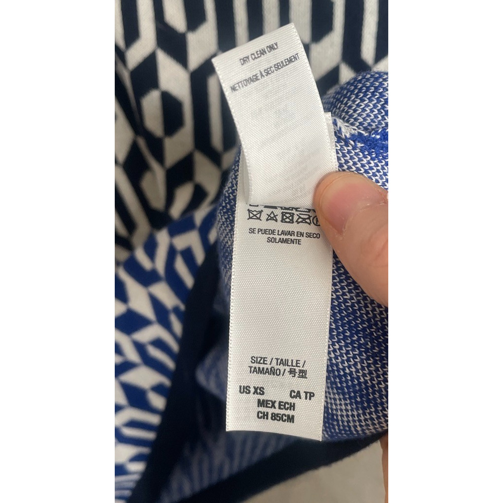 Juicy Couture Women's Sleeveless Sweater Mini Dress XS Cotton Wool 70s Mod Geo - Picture 7 of 8